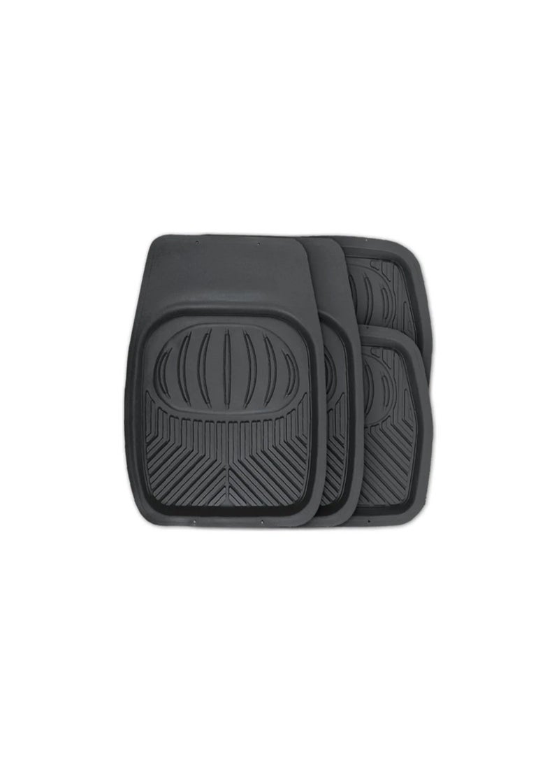 POLAR Universal Car Floor Mats – Frost Resistant Heavy Duty Rubber Mats, All-Weather Anti-Slip Vehicle Interior Protection for Sedan, SUV & Hatchback, Model TER-105 BK (Black) - Image 1